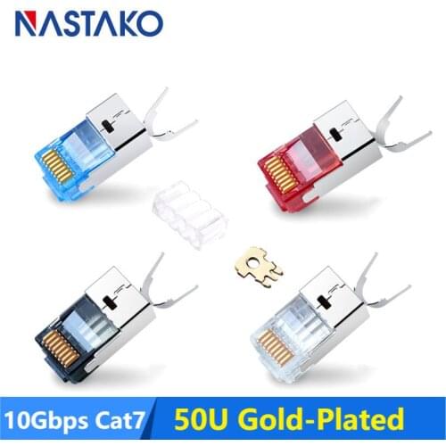 RJ45 Connector Cat7 conector rj45 Plug Colorful Shielded FTP RJ 45 Modular Connectors Cat 7 Network Ethernet Cable for cats