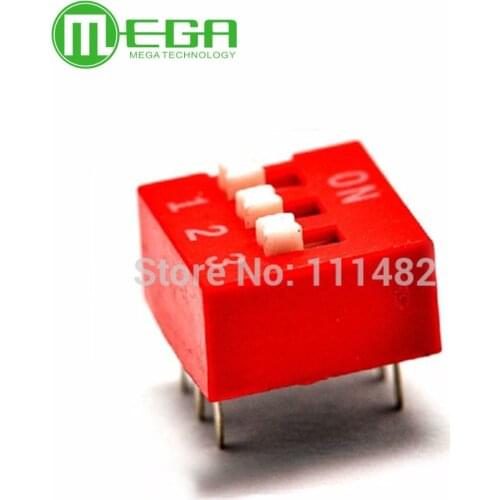 100pcs 3P 3 Position DIP Switch 2.54mm Pitch 2 Row 6 Pin DIP Switch