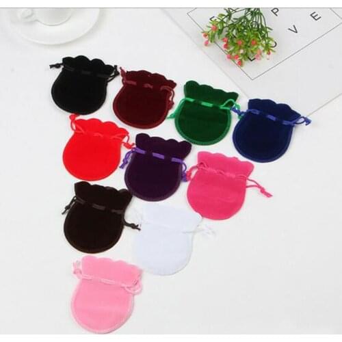 10000Pcs/Lot 7x9cm Black /White Jewelry Velvet Gift Bags For Jewelry Charms Packaging Gourd Bags 2018 New Velvet Drawstring Bags