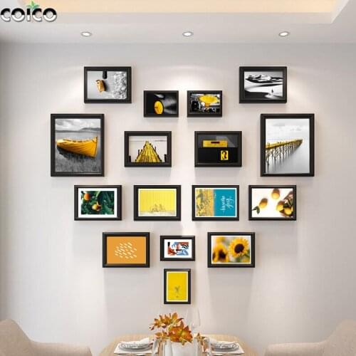 11/16/26/28 pc Photo Frames Set For Picture Family Black White Wall Picture Frame Hanging Wood Frame Living Room Hallway Decor