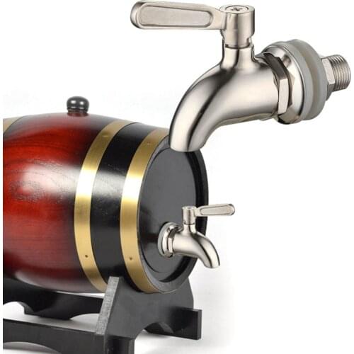 12mm Beverage Wine Barrel Faucet Drink Dispenser Tap Spigot Water Stainless Steel Coffee Juice Taps Silver Faucet