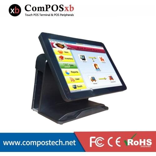 15 inch POS All In One Epos System Cash Register Point Of Sale Resistive Touch Screen Pos System