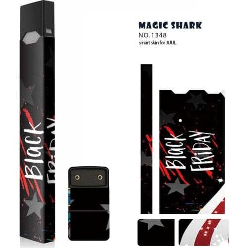 2021 High Quality Bumpy Skull USA Flag Sticker PVC for Juul Skin Sticker for Juul E Electronic Cigarette