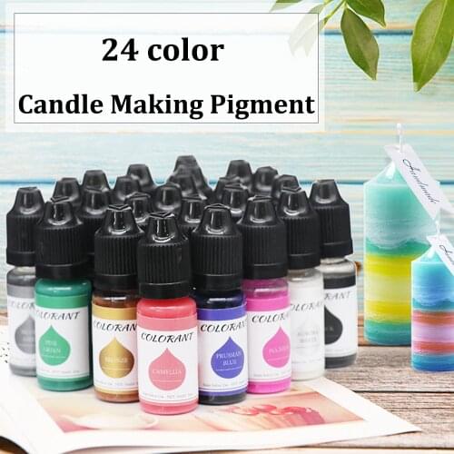 24 Color Candle Making Pigments Liquid Colorant DIY Epoxy Resin Mold Candle Soap Coloring Dye Handicraft Casting Mould Material