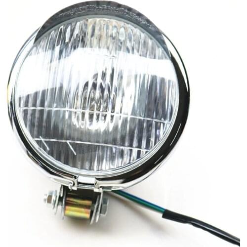 5.5" Chrome Motorcycle Lamp Headlight Cruiser Chopper Cafe Racer Bobber Rat CB