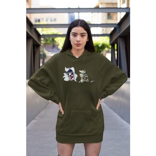Angemiel Wear Ahriye Purlin Rengar Green Dress Sweatshirt Tunik