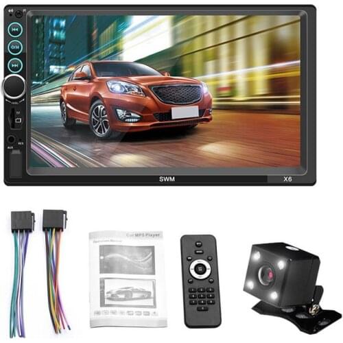 7 Inch 2 DIN Car MP5 Player Bluetooth Touch Screen Car FM Radio Audio Stereo Camera Supports Android IOS System Image Connection
