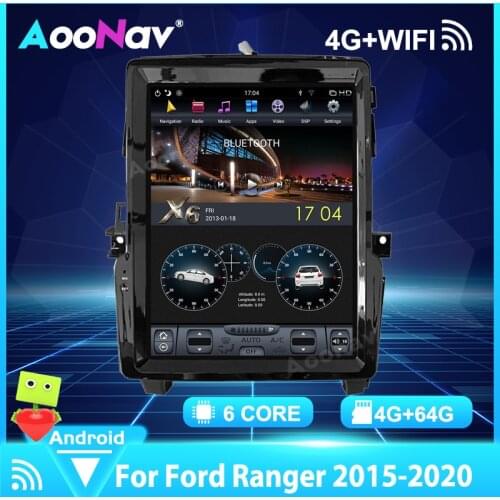 Vertical Screen Tesla Style Car Radio Player GPS For Ford Ranger 2015-2020 multimedia player Carplay Android 9.0 tap recorder