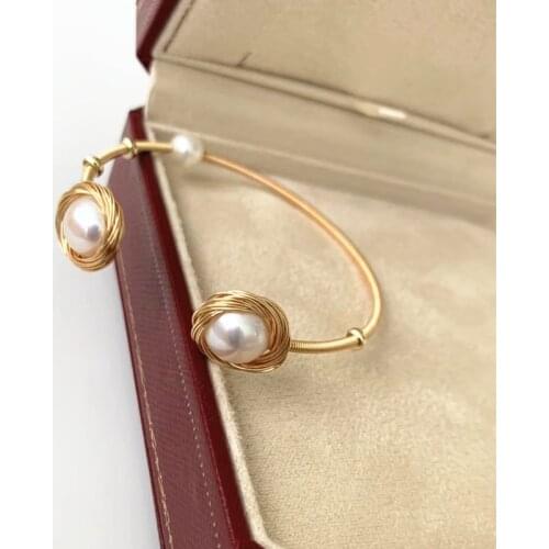 Free shipping hot sell fashion nice quality natural real pearl bead bracelet handmade adjustable wedding gift female popular