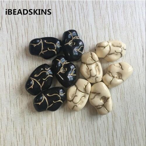 Choose color)31x22mm 85pcs/lot Acrylic Stone shape antique style Beads for Jewelry DIY #5647 (Design as shown)