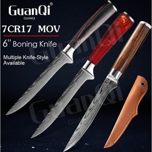 6 In Damascus Kitchen Boning Knife Handmade Boning Knife Professional Kitchen Damascus Steel Boning Knife for Meat Cutting Knife