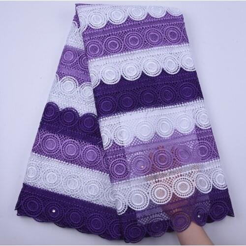 Purple Guipure Cord Laces Fabrics 2020 High Quality African Guipure Lace Fabric For Sewing Dress Nigerian Lace Fabric Y1847