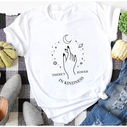 There Is Power In Kindness 100%Cotton Printed Women Tshirt Womens Summer Casual Short Sleeve Top Christian Shirt Gift for Her