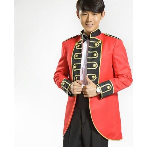 Red court Double-breasted Studio at HK suit mens clothing set suit Singer suit Mens dress Host MC suit DRESS+PANT big size