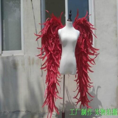 Cool Red Cool Adults big Angel feather wings for stage show catwalk Displays shooting props accessories party decoration
