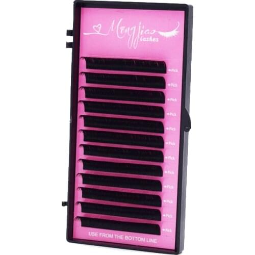 M&J silk eyelash extension natural long individual faux mink eyelashes wholesale Eye lash B/C/D curl can do private label lashes