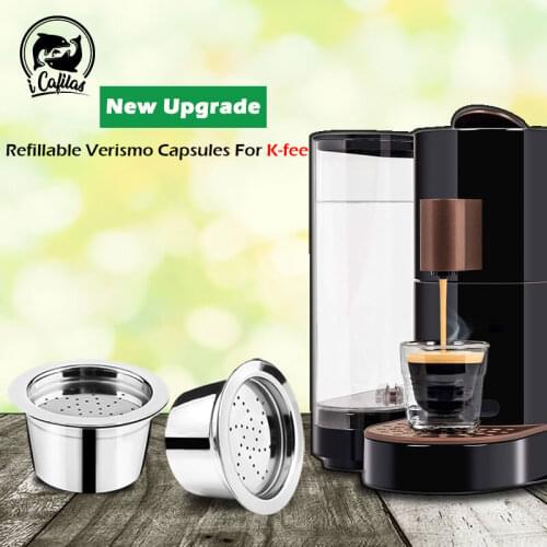 Upgrade K-fee Refillable Verismo Capsule For ALDI Expressi Refillable Coffee Capsule Pod Filters Stainless Steel Cafeteira