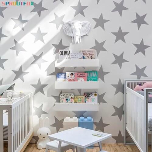 Cartoon Big Stars Wall Stickers Colorful Decals For Children kids Room Kitchen refrigerator Home Decor Wall Art Posters