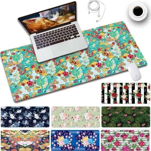 Mouse Pad Gaming Gamer Mouse Pad PU Leather Office Mouse Pad Flower Pattern Computer Mousepad Soft PU Leather PC Desk Mat