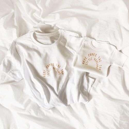 Neutral Here Comes The Sun Shirt Rainbow Bodysuit Mommy and Me Family Clothes Wear Here Comes The Sun Baby Bodysuit Rainbow