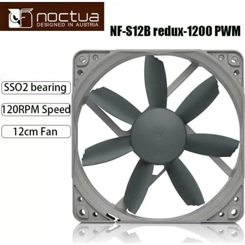 Noctua NF-S12B redux-1200 PWM PC Computer Cases Towers CPU processor 12mm fan COOLERS fans Cooling fan Cooler fan
