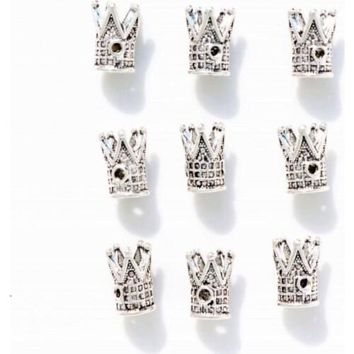 20 pcs/lot 10*5 mm Antique Metal Alloy Mini Crown Charms Pendants Jewelry Making