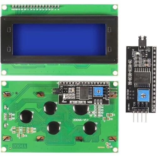 IIC I2C TWI Serial LCD 2004 20x4 Blue Backlight Module with I2C Interface Adapter Compatible with Raspberry Pi