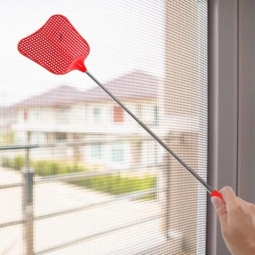 Extendable Fly Swatter Plastic Telescopic Fly Swatter Mosquito Insect Killer Flyswatter With Stainless Steel Long Handle