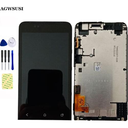 For HTC One V T320e G24 LCD Touch Screen Digitizer Sensor Glass + LCD Display Screen Panel Assembly with Frame Bezel Housing