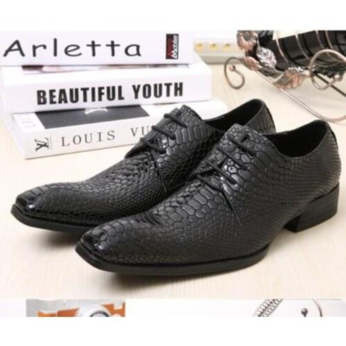 Sepatu pria crocodile skin alligator shoes for men square toe oxford mocassin homme black patent leather loafers male flats