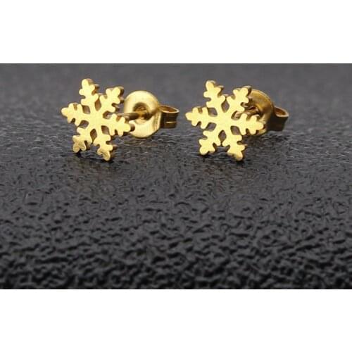 Snowflake Earring for Women Stainless Steel Couple Earrings Gold Statement Winter Earrings Gifts for Woman Accessories Wholesale