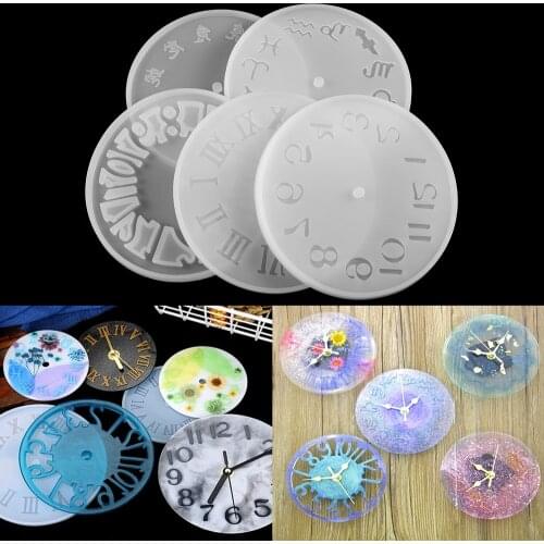 1pc Arabic Numerals Clock Silicone Molds Handmade Crafts Clock Epoxy Resin Molds For DIY Jewelry Making Finding Tools Supplies
