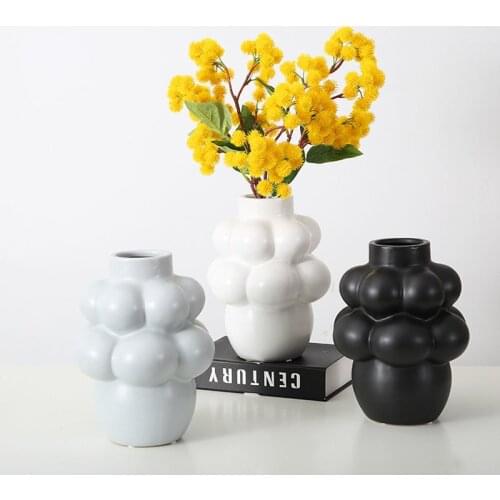 Modern Creative Ceramic Simple Grape-shaped Vase Decoration Living Room Dried Flower Home Decorat Ornaments