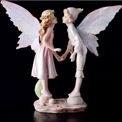 Modern Moon Flower Fairy Angel Girl Resin Accessories Birthday Gifts Home Table Figurines Crafts Kids Room Ornaments Decoration