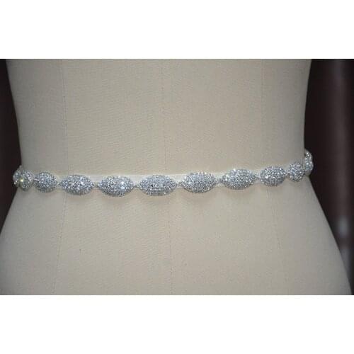 Wedding Rhinestones Bridal Belt Ribbon Crystal Bridal Sash For Wedding Prom Gown diamond belt bridal sash rhinestone belt
