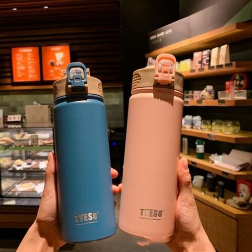 530/750Ml Thermos Bottle Stainless Steel Thermos Mug With Straw Stainless Steel Lid Tumbler Thermocup Thermal Water Bottle