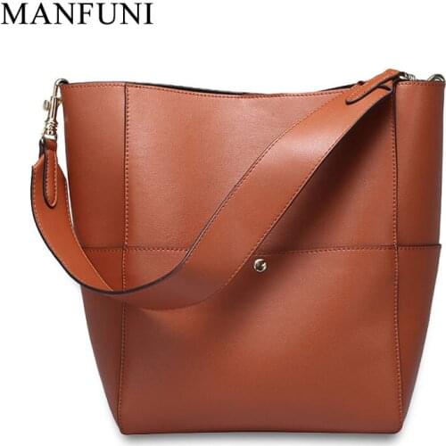 Large Capacity Women Shoulder Bags 100% Genuine Leather Handbag Brown Vintage Shopping Bag Super Quality Casual Tote Purse