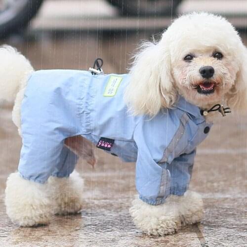 Waterproof Dog Clothes Pet Raincoat Dog Jumpsuit Rainwear Suit For Small Dogs Chihuahua Bichon Reflective Dog Rain Coat For Rain