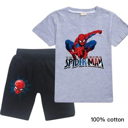 Spider Man T Shirt clothing set boys tshirt Kids Tee Shirt summer Short Sleeve Print Tshirt