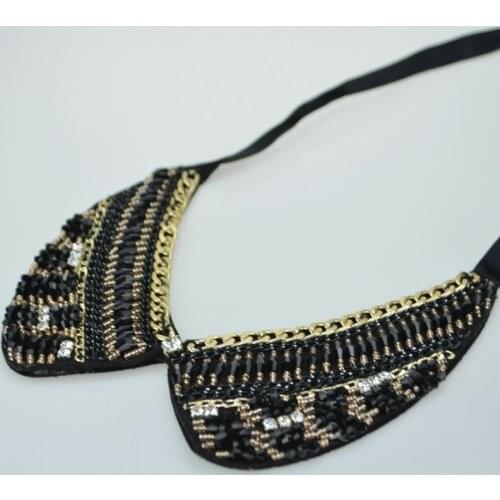 Handmade Embroidery Bead Necklace Ethnic Pattern Beadwork Big Statement Necklace trendy Jewelry Beads Collar Collier For Women