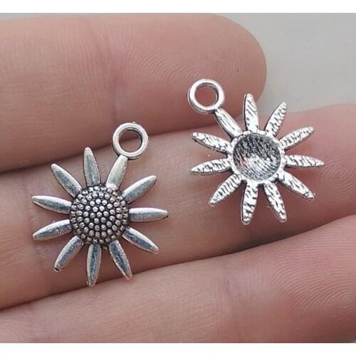 10 Pcs Fashion Vintage Little Daisy Sun Flower Charms Charm, DIY Necklace And Earring Jewelry Handicraft Making