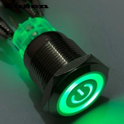 19mm Power symbol illuminated car engine push start button(ZS19F-11EP/G/12V/N)