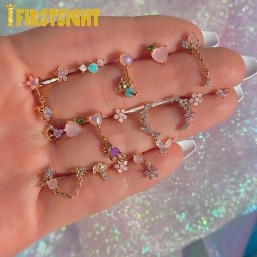 2021 New 100% 925 Sterling Silver Minimal delicate Bunny Dangle Earring AAA CZ Star Animal Earrings For Women Girls