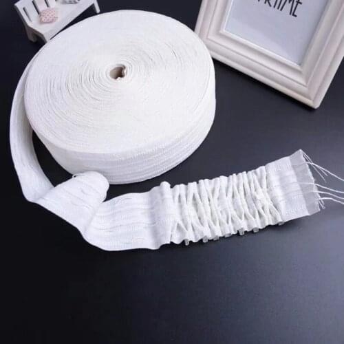 5~30 Meters Pull Pleated Tape Curtain Heading Ring Tapes Pencil Pleat Hook Tape Non Woven Punching Curtain Accessories