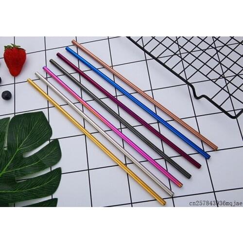 500pcs Colorful Drink Straws 304 Stainless Steel Straws Reusable Bent Straight Metal Drinking Straw