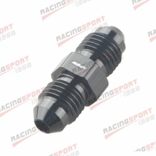 4AN AN-4 AN4 Male Flare Aluminum Straight Union Fitting Adapter Black