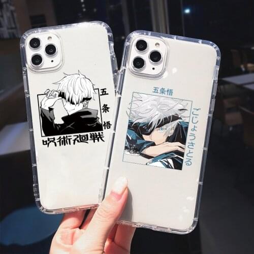 ZUIDID Jujutsu Kaisen Anime Phone Case For iPhone 11 Pro Max 12 XS X 8 7 SE2020 XR 6 Plus Satoru Gojo Clear Soft TPU Cover Coque