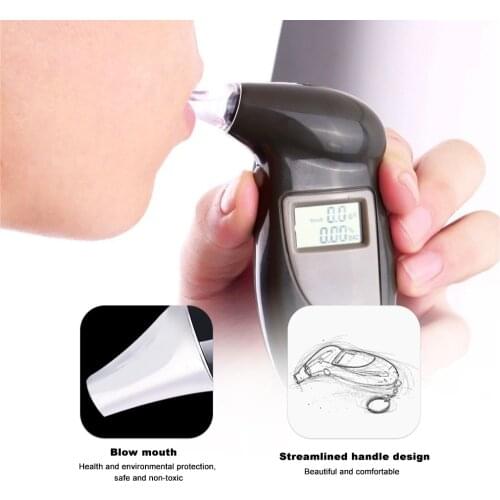 Lcd Display Digital Alcohol Tester Professional Police Alert Breath Alcohol Tester Device Breathalyzer Analyzer Detector Test