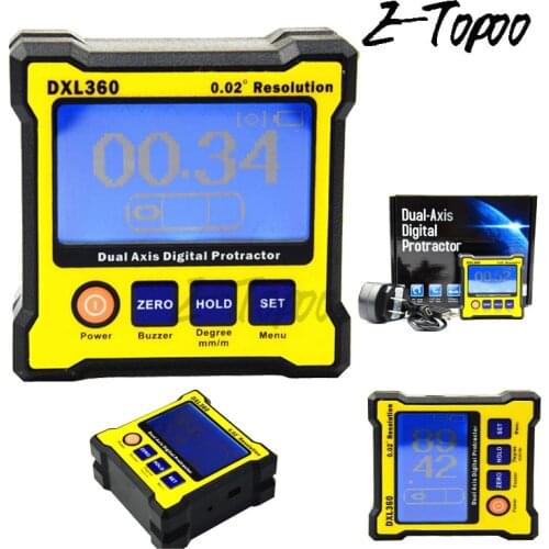 Digital Protractor Level Inclinometer Measuring Angle Ruler Elevation Meter DXL360 Dual Axis Rechargable Magnetic Resolutin 0.02