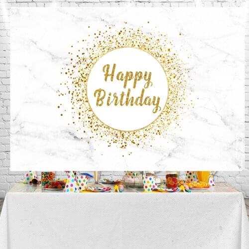 Sensfun Happy Birthday and Marble Backdrops Photographic Background Photo Studio Props Photocall Banner